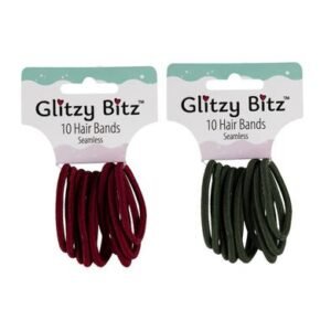 Hair band elastic 10pc green/maroon