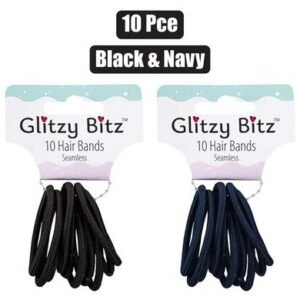 Hair band elastic 10pc black/navy