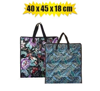 Bag shopper woven pp 40x45x18cm asstd