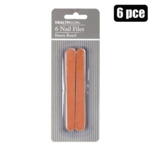 Nail file emery board 6pce h/glow