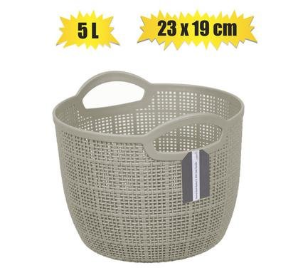 Basket pl mesh design round 23x19cm 5l