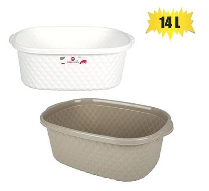 Basket pl 14l leather design 42x29x15cm