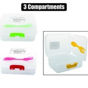 Lunch box 3 division w/spork