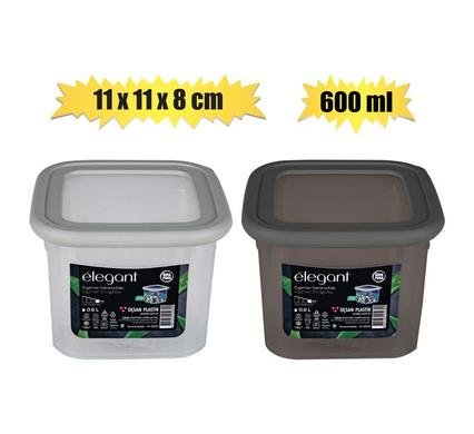 Cannister elegant 600ml 11x11x8cm