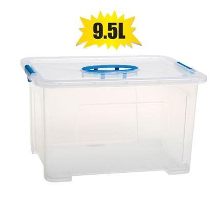Storage box clear go2 9.5l 33x25x19cm