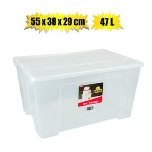 Storage box clear alpha 47l 55x38x29cm