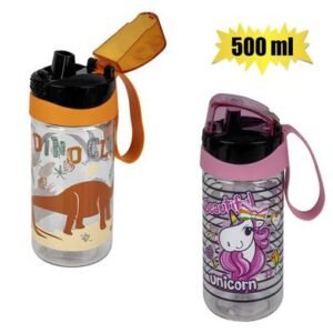 Water bottle 500ml shark/dino asstd