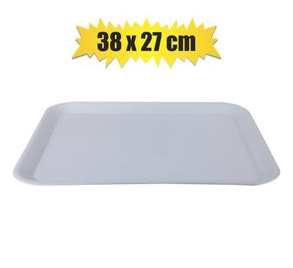 Melamine white tray rect 38x27cm