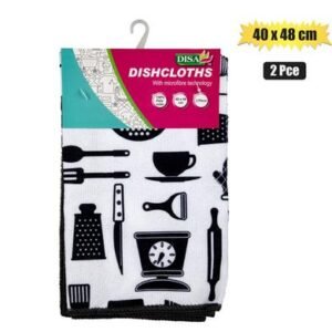 Cloth microfibre 40x48cm 2pce mixed