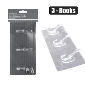 Hook pl self adhesive strip clear 3 hook