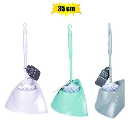 Toilet brush w/stand pl