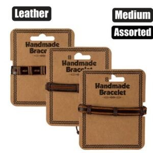 Jewellery bracelet leather medium asstd