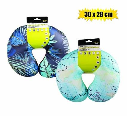 Travel neck pillow 30x28cm asstd designs