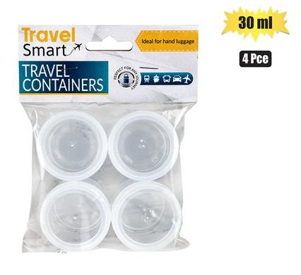 Travel bottles 4-pack tubs 30ml
