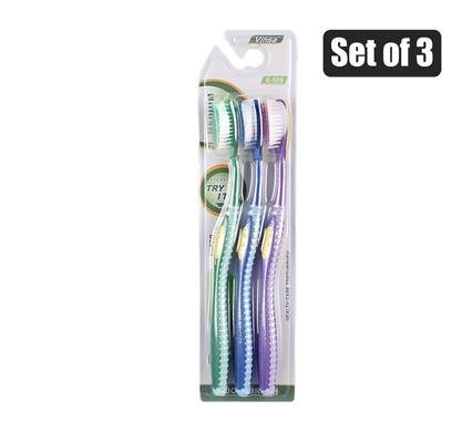 Tooth brush adult 3pce asstd colours