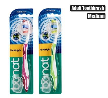 Tooth brush w/cap adult bright medium
