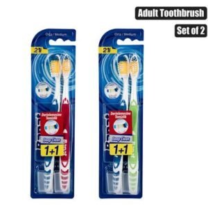 Tooth brush w/cap adult 2pc set medium