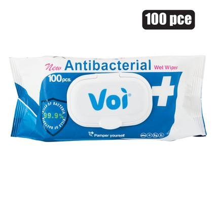 Voi hand-wipes cleanser 100pce antibact