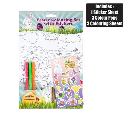 Easter diy sticker and colour pack