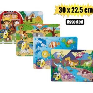 Edu wood push in animals 30x22.5cm