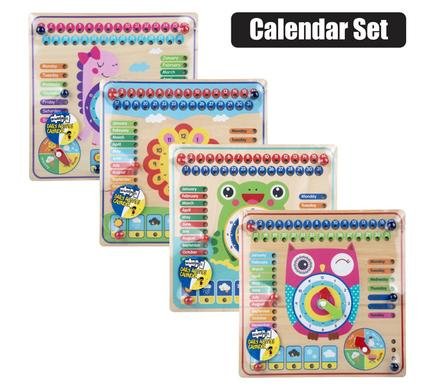 Edu wood activity calendar set 30x30cm