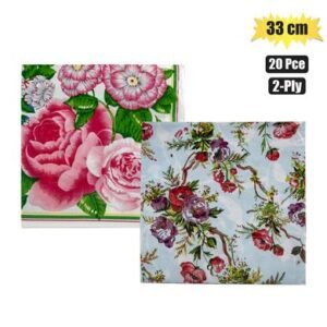 Serviettes 2ply 33cm 20pc peonies