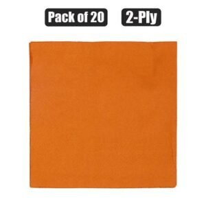 Serviettes 2ply 33cm 20pc plain orange